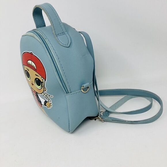 LOL BABY Mini Backpack Light Blue Girl's Bag !Baseball Girl! 7x6x3” - Picture 3 of 10